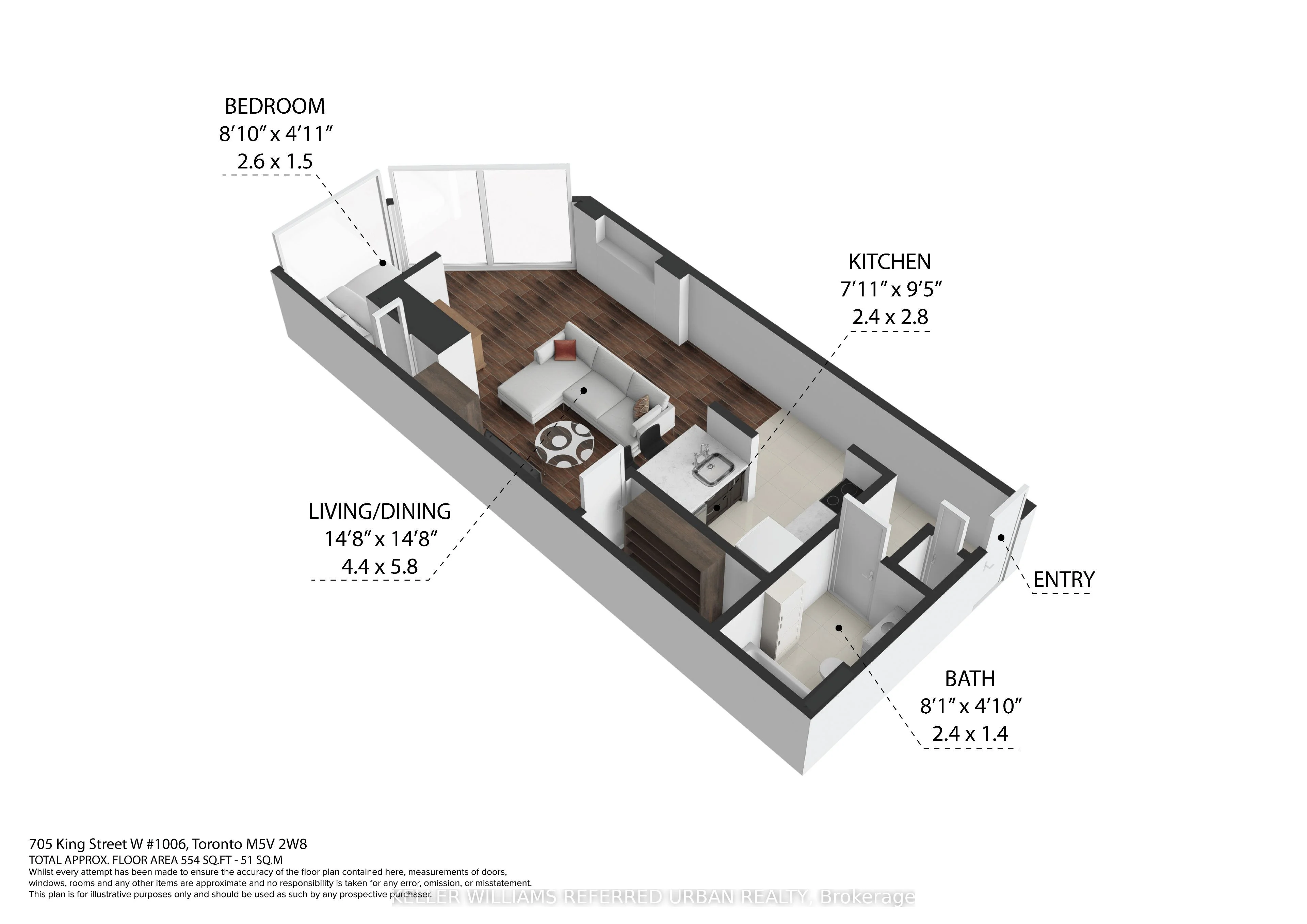 705 King Street W 1006, Toronto C01, On M5v 2w8