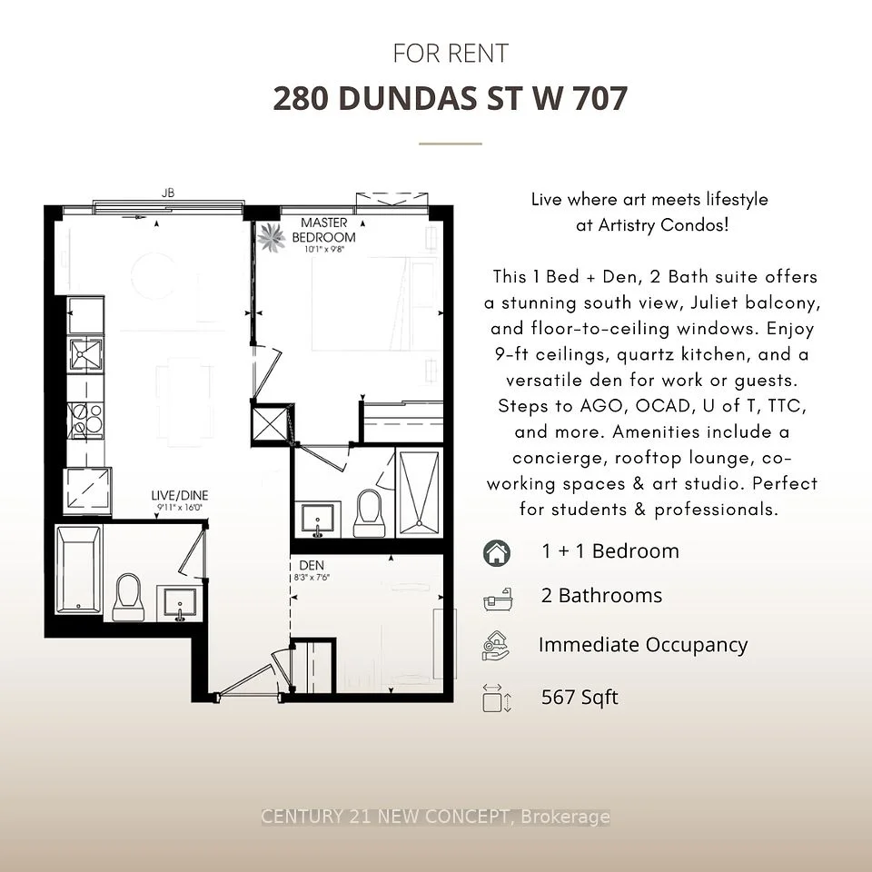 280 Dundas Street W 707, Toronto C01, ON M5T 0E3