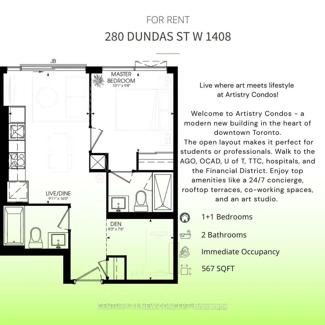 280 Dundas Street W 1408, Toronto C01, ON M5T 0E3