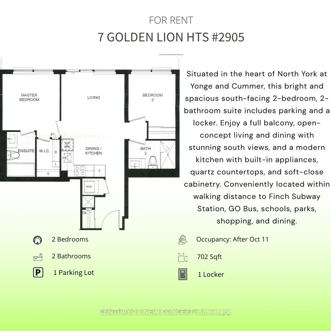 7 Golden Lion Heights 2905, Toronto C14, ON M2M 0C1