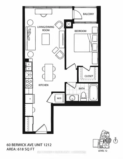 60 Berwick Avenue 1212, Toronto, On M5p 0a3