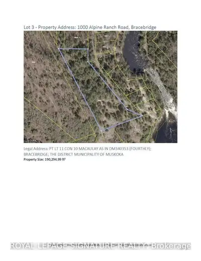 1000 Alpine Ranch Road Lot 3, Bracebridge, ON P1L 1W8