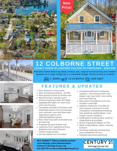 12 Colborne Street, Rideau Lakes, On K0g 1v0
